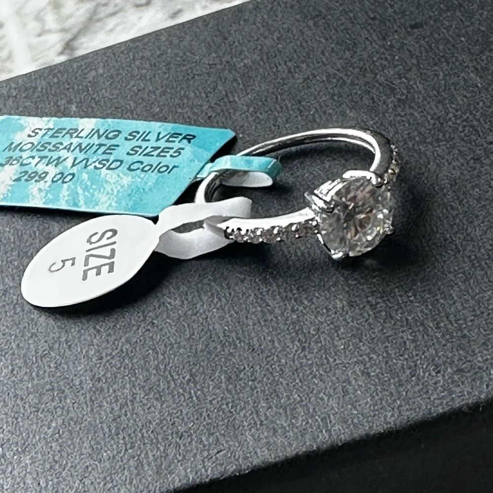 Sterling Silver Moissanite Ring